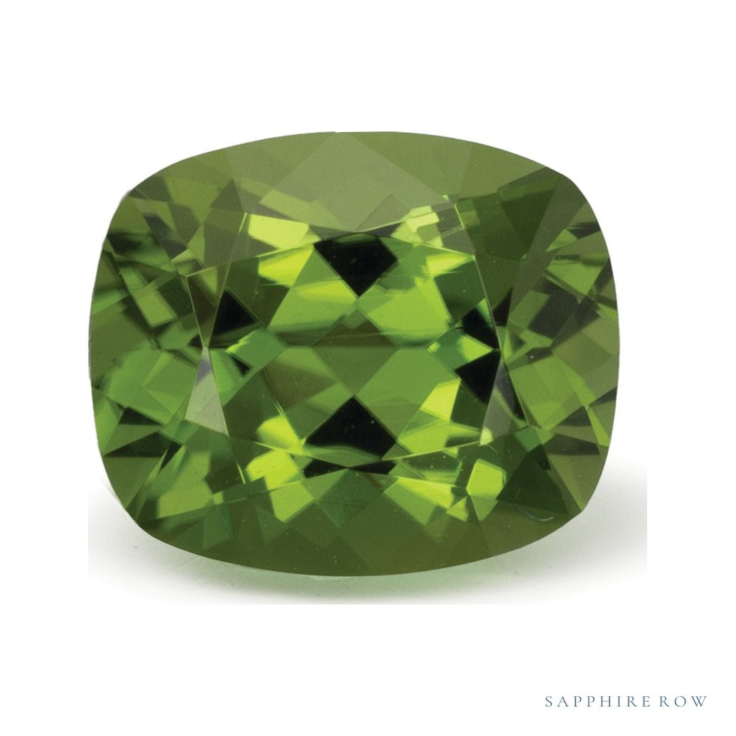 2.26 ct natural green tourmaline from Tanzania, antique cushion cut | Sapphire Row · cut7