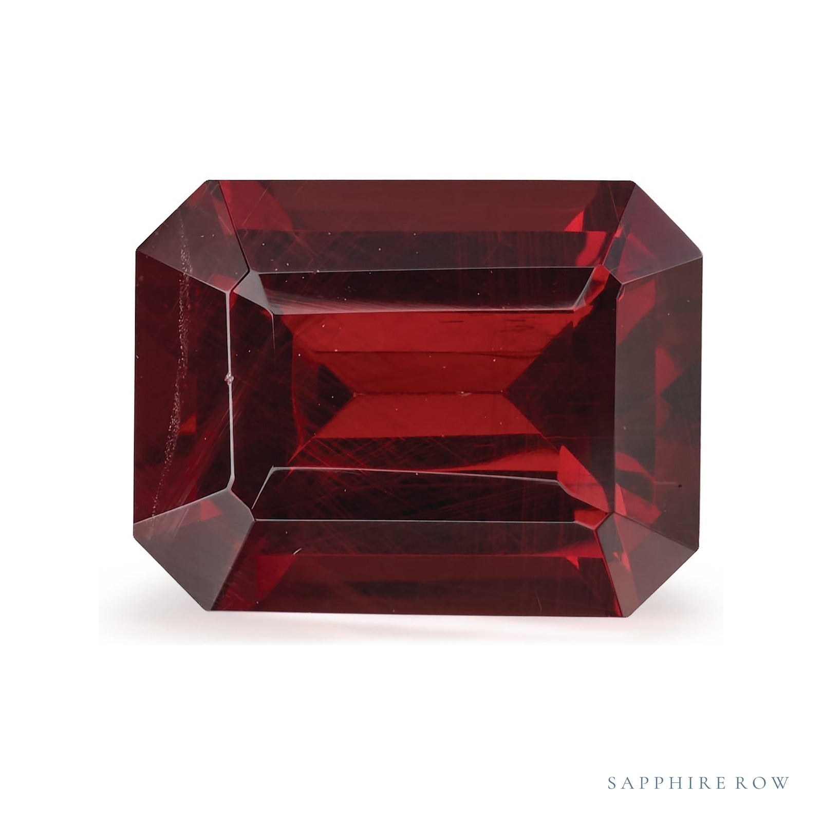 2.21 ct natural purple rhodolite garnet from Kenya, emerald cut | Sapphire Row · cut4