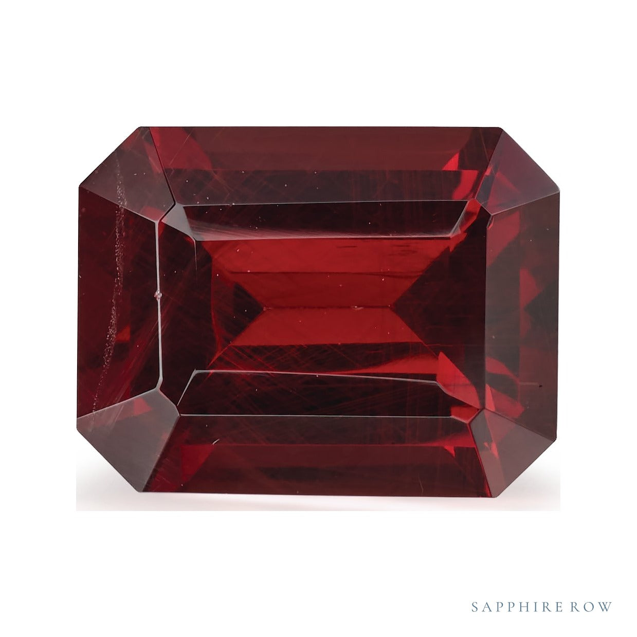 2.21 ct natural purple rhodolite garnet from Kenya, emerald cut | Sapphire Row · cut7