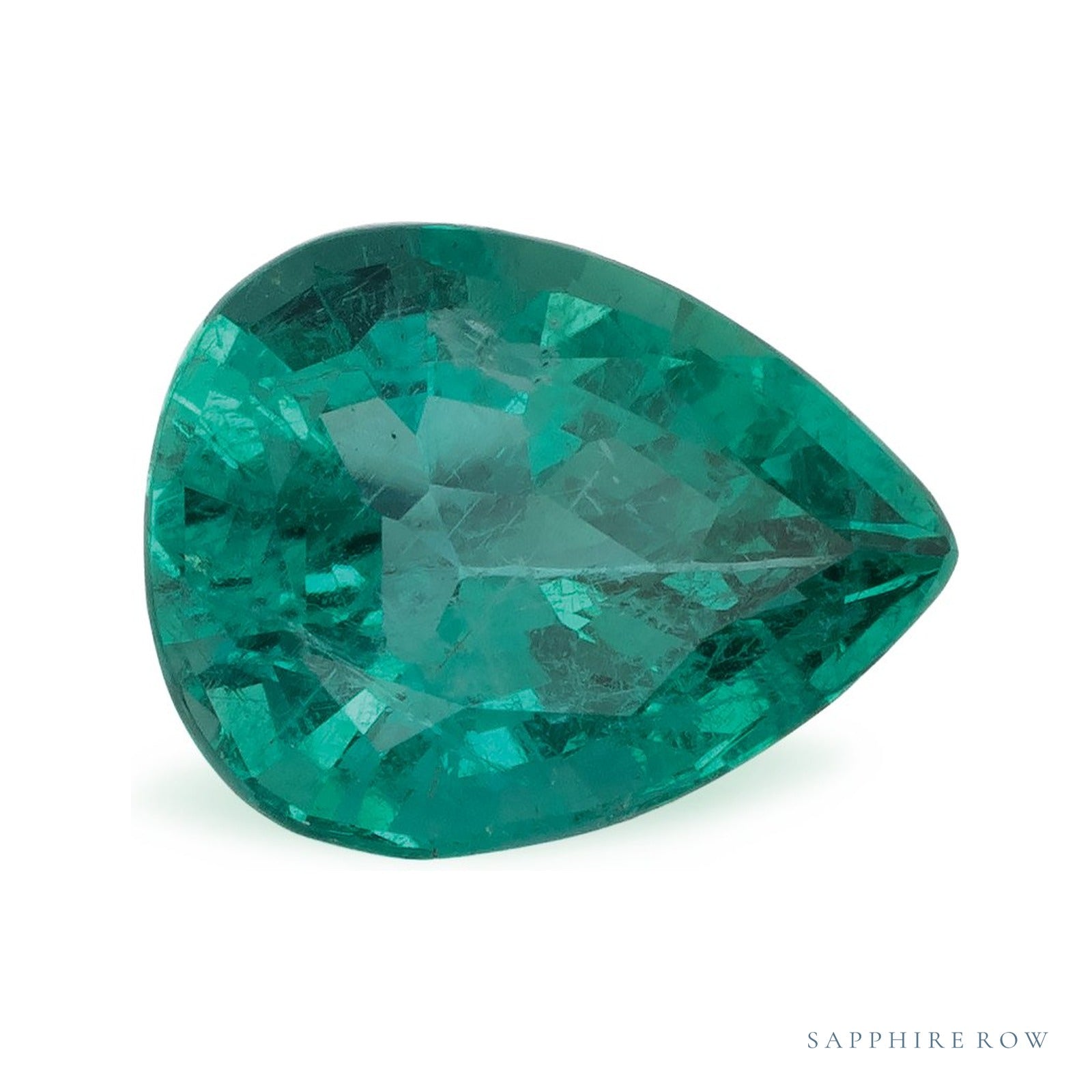 2.18 ct natural green emerald from Zambia, pear cut | Sapphire Row · cut4