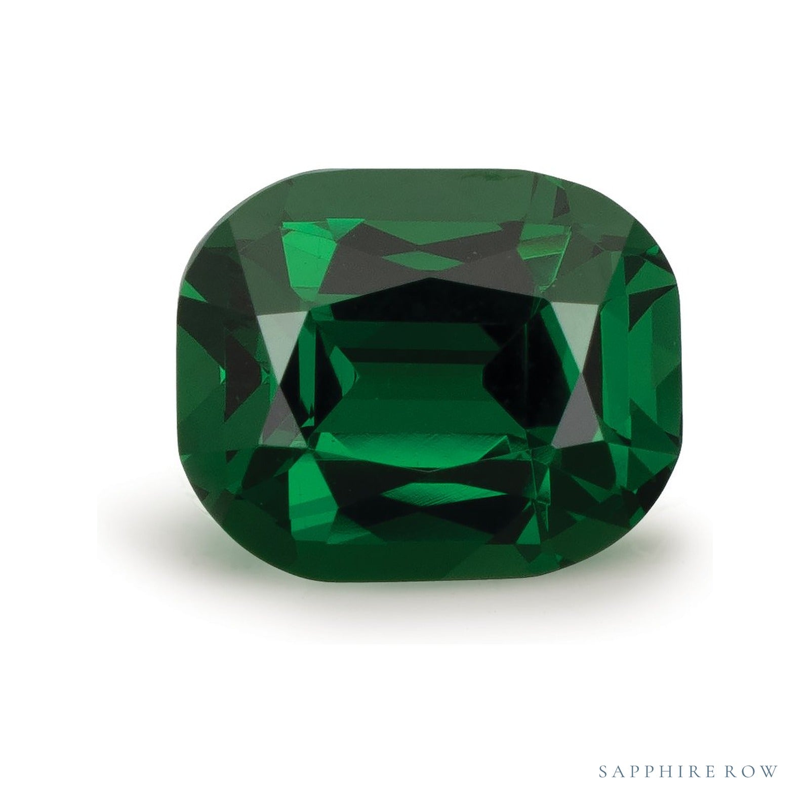 2.18 ct natural green tsavorite garnet from Tanzania, antique cushion cut | Sapphire Row · cut4