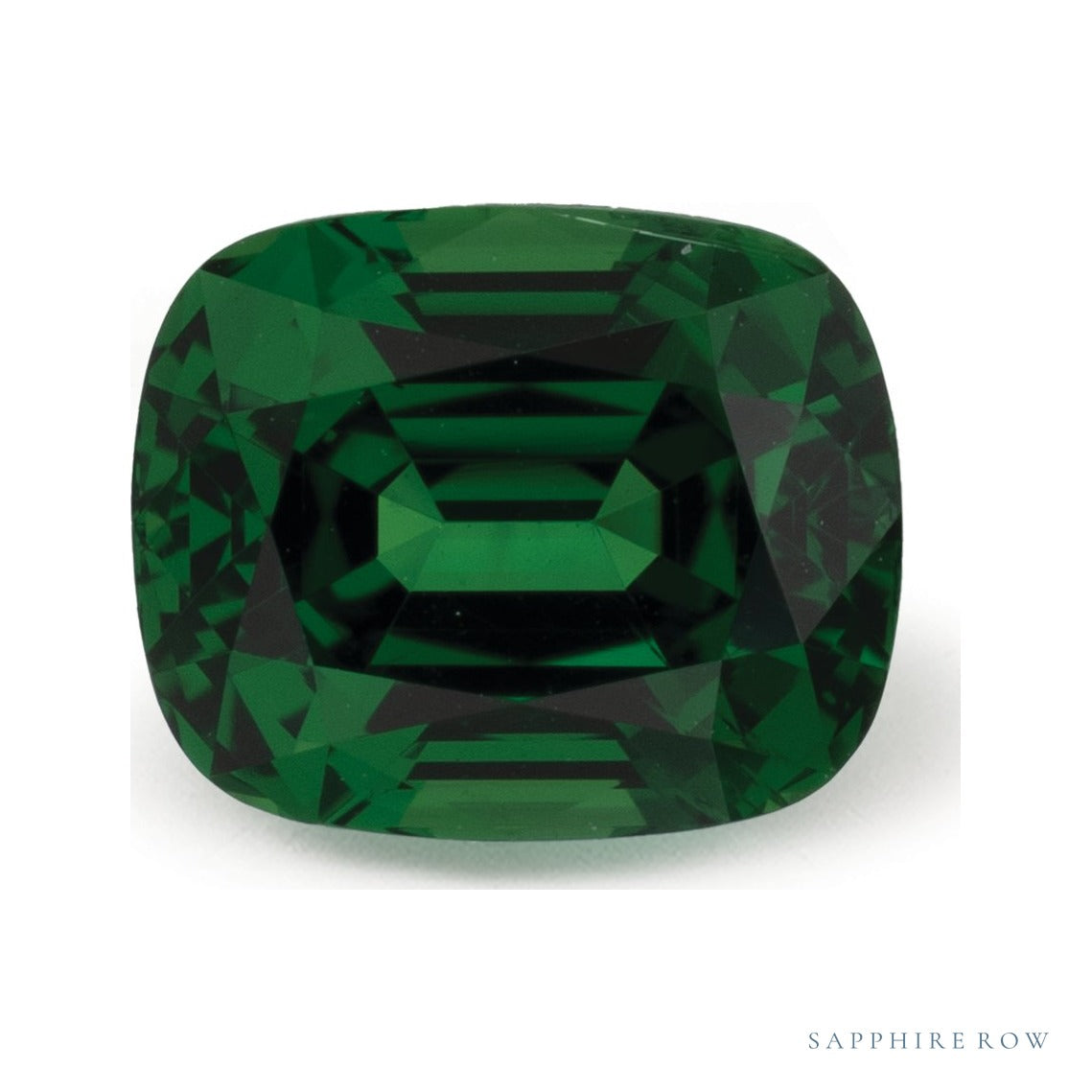 2.17 ct natural green tsavorite garnet from Tanzania, antique cushion cut | Sapphire Row · cut6