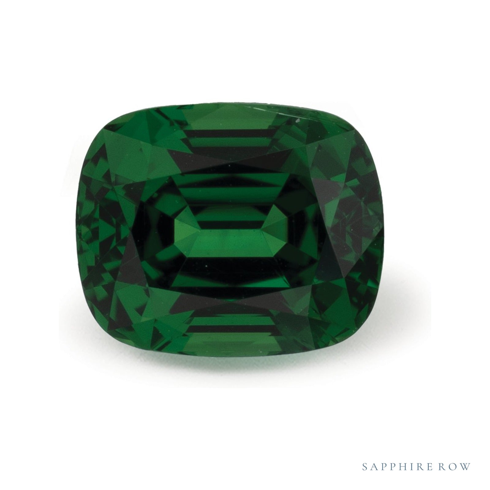 2.17 ct natural green tsavorite garnet from Tanzania, antique cushion cut | Sapphire Row · cut4