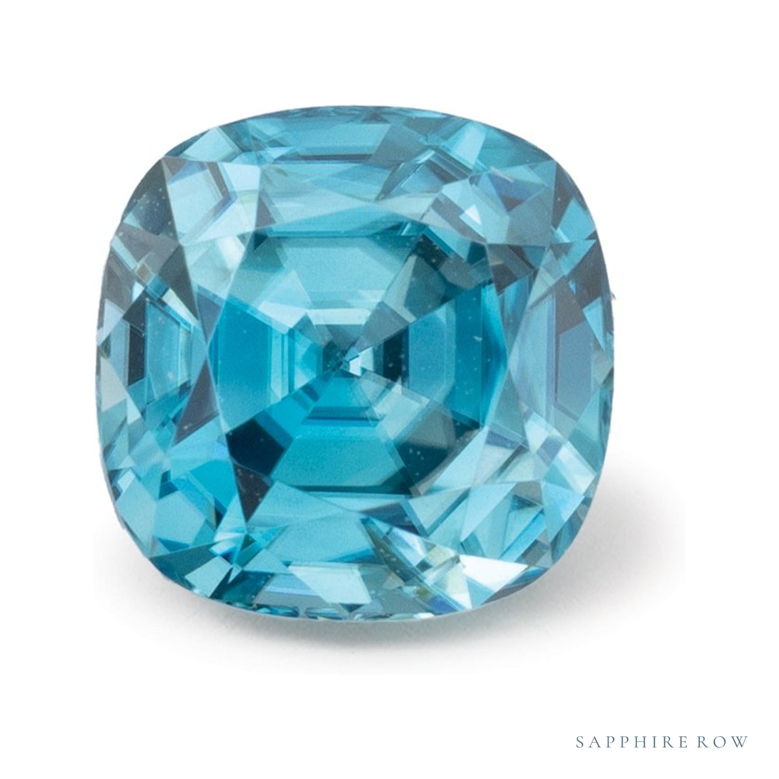 2.14 ct natural blue zircon from Cambodia, cushion cut | Sapphire Row · cut4