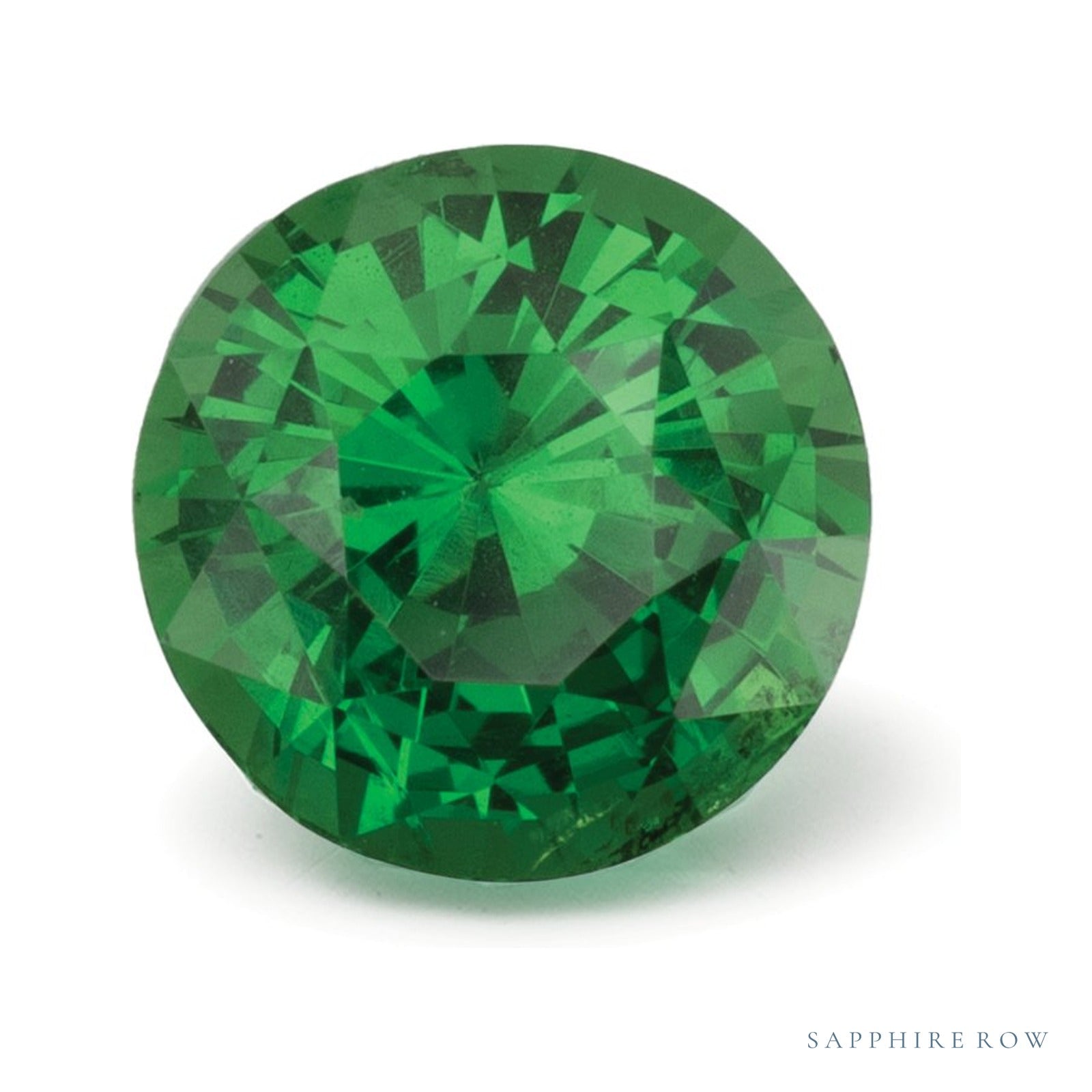 2.13 ct natural green tsavorite garnet from Kenya, round cut | Sapphire Row · cut4