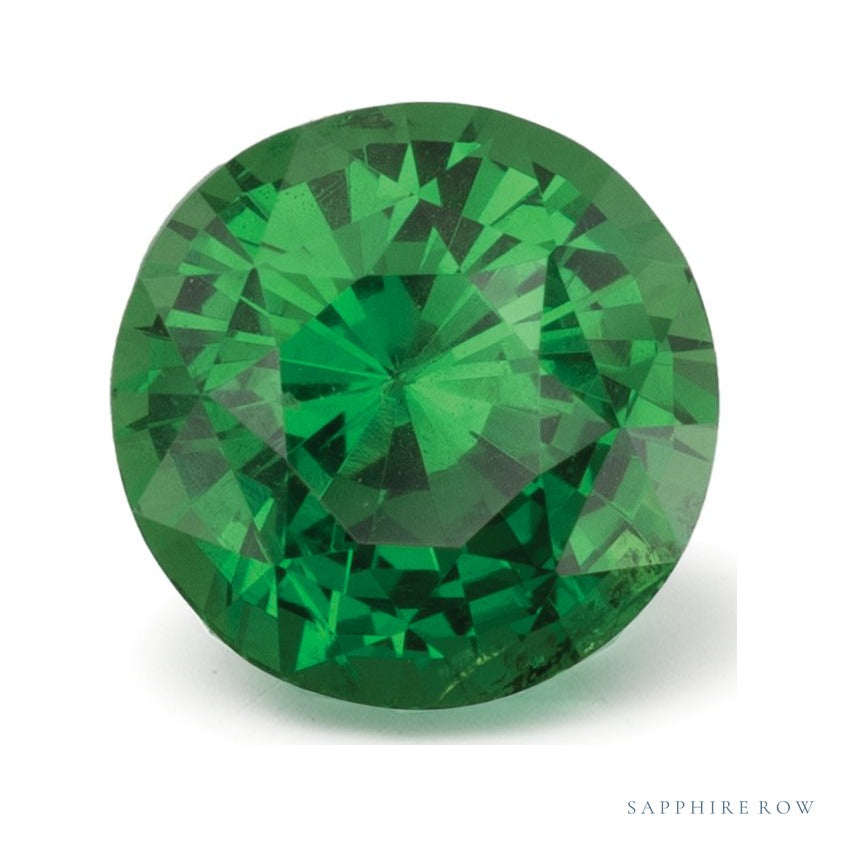 2.13 ct natural green tsavorite garnet from Kenya, round cut | Sapphire Row · cut7