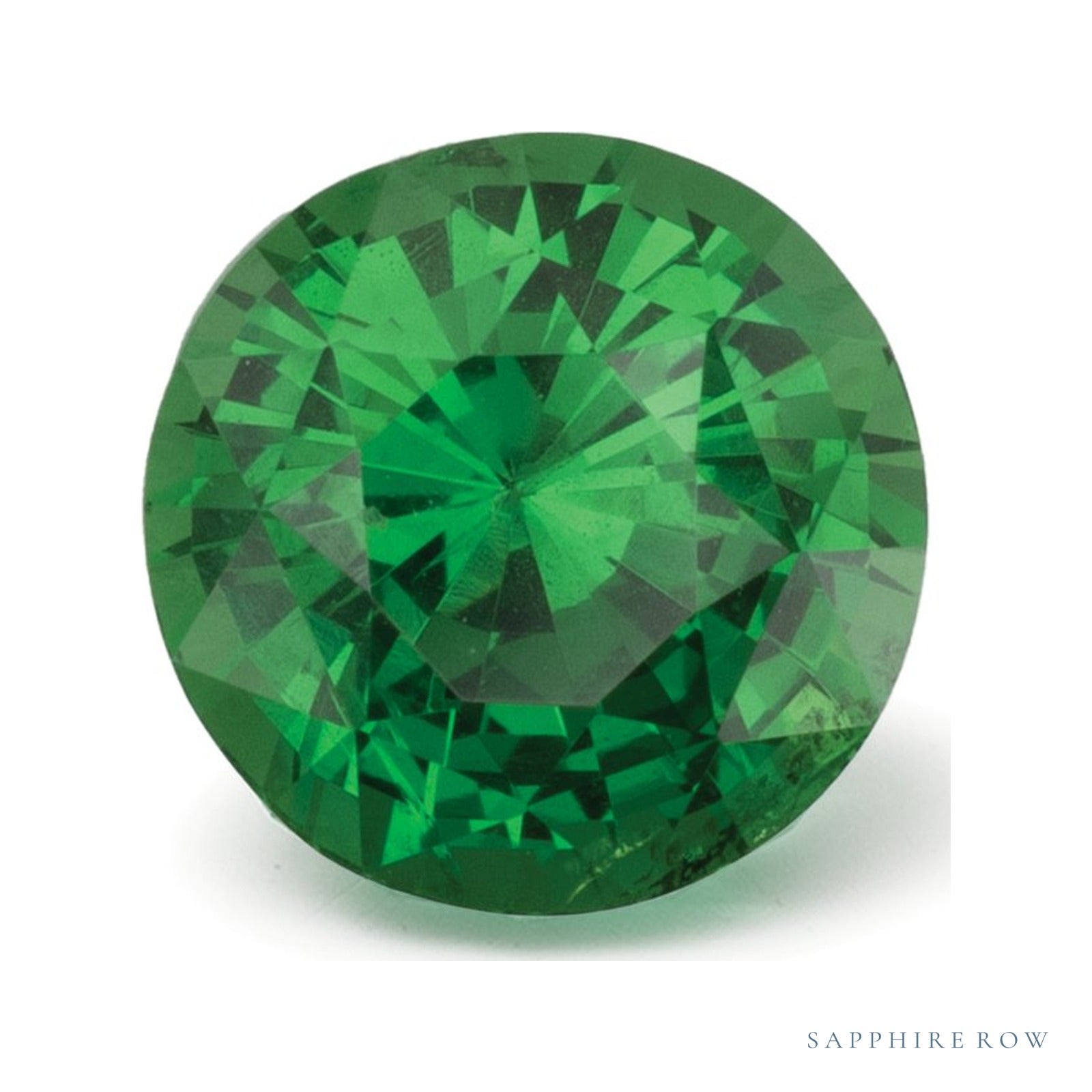 2.13 ct natural green tsavorite garnet from Kenya, round cut | Sapphire Row · cut4