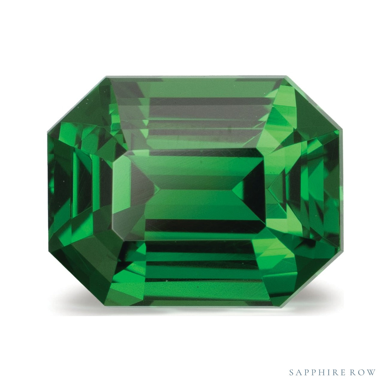 2.11 ct natural green tsavorite garnet from Kenya, emerald cut | Sapphire Row · cut6