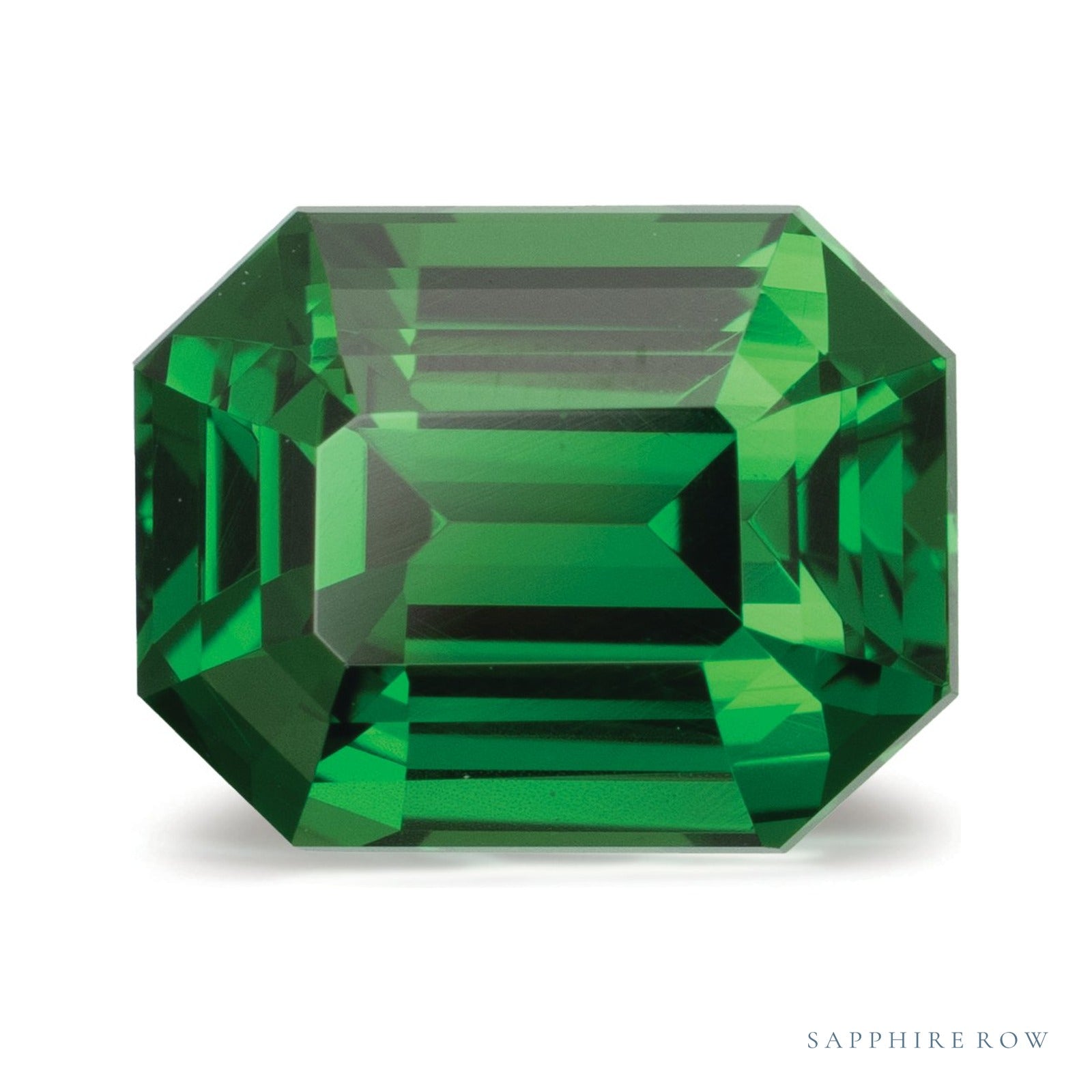 2.11 ct natural green tsavorite garnet from Kenya, emerald cut | Sapphire Row · cut4