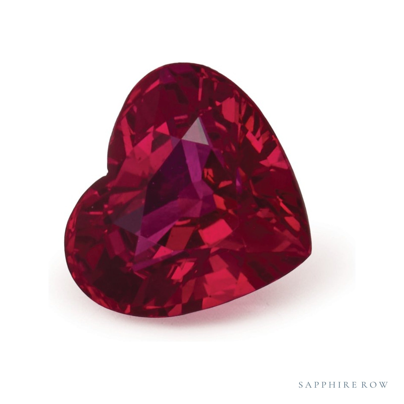 2.10 ct natural red ruby from Mozambique, heart cut | Sapphire Row · cut4