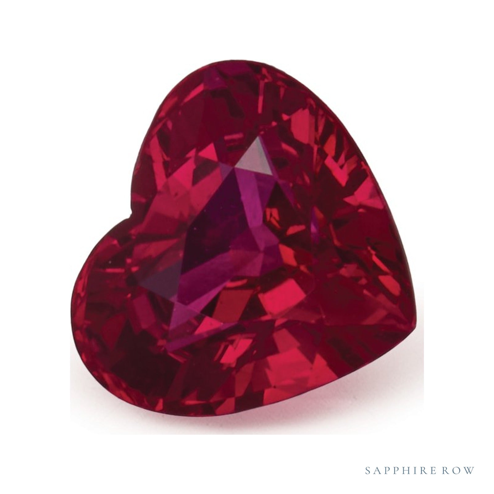 2.10 ct natural red ruby from Mozambique, heart cut | Sapphire Row · cut4