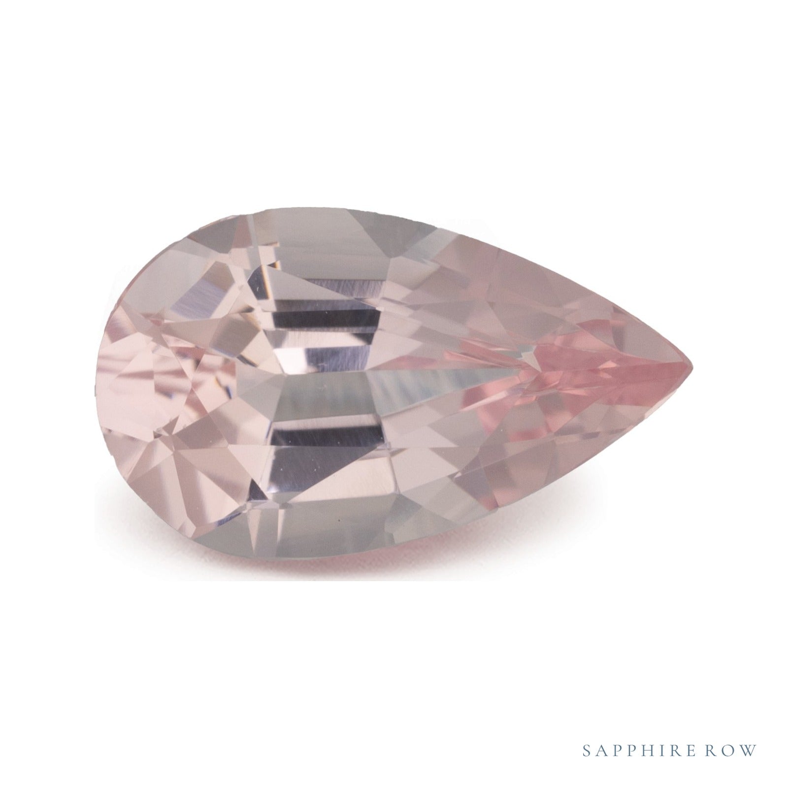 2.09 ct natural pink morganite from Mozambique, pear cut | Sapphire Row · cut7