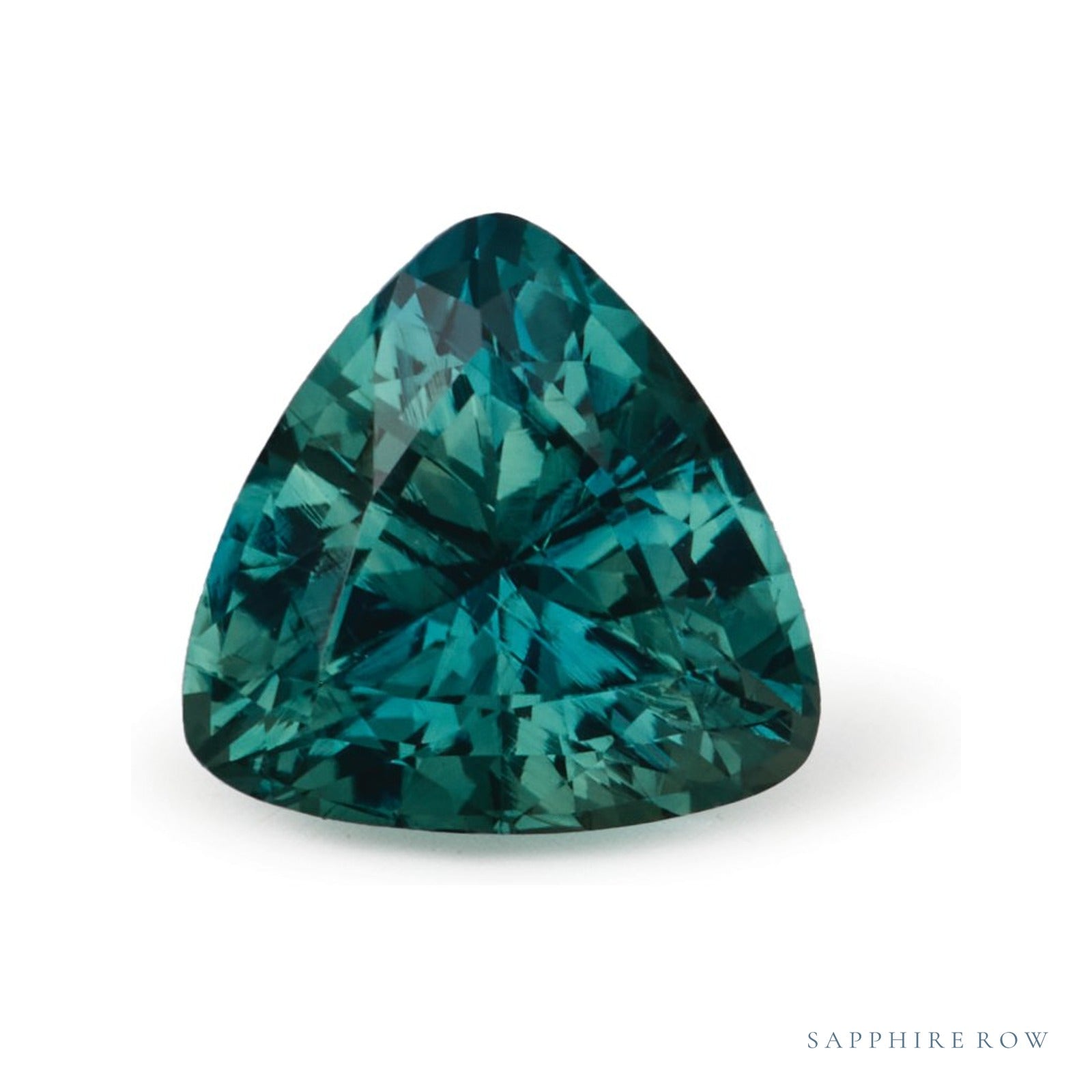 2.09 ct natural teal sapphire from Madagascar, trillion cut | Sapphire Row · cut4