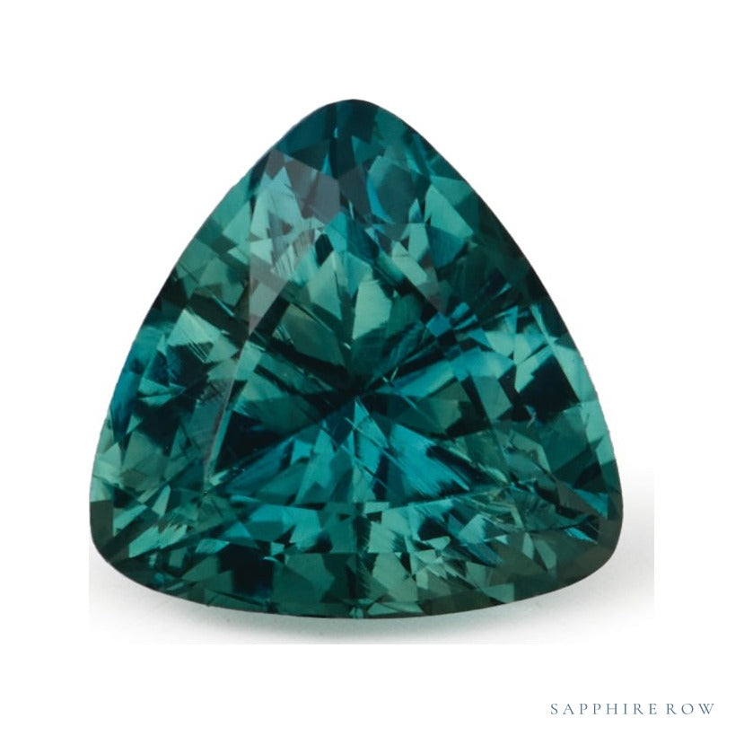 2.09 ct natural teal sapphire from Madagascar, trillion cut | Sapphire Row · cut7