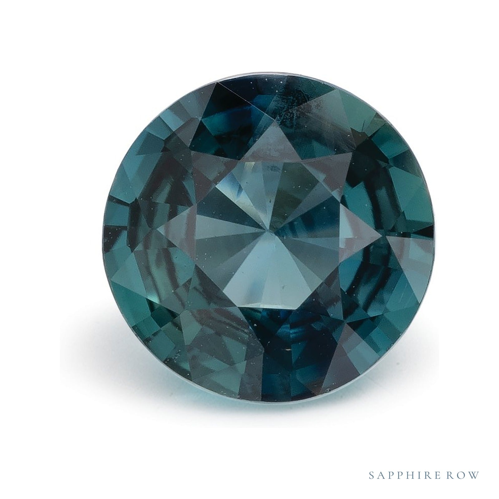 2.07 ct natural teal sapphire from Sri Lanka, round cut | Sapphire Row · cut4