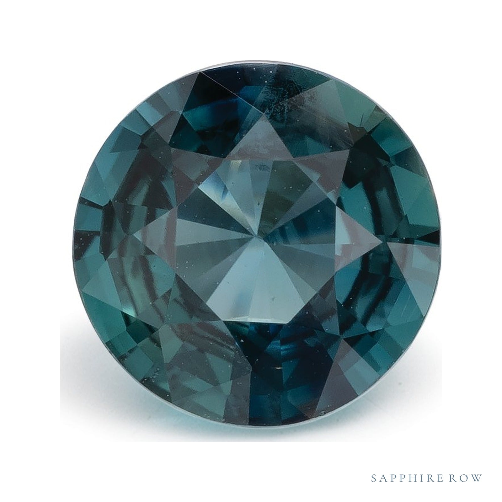 2.07 ct natural teal sapphire from Sri Lanka, round cut | Sapphire Row · cut4