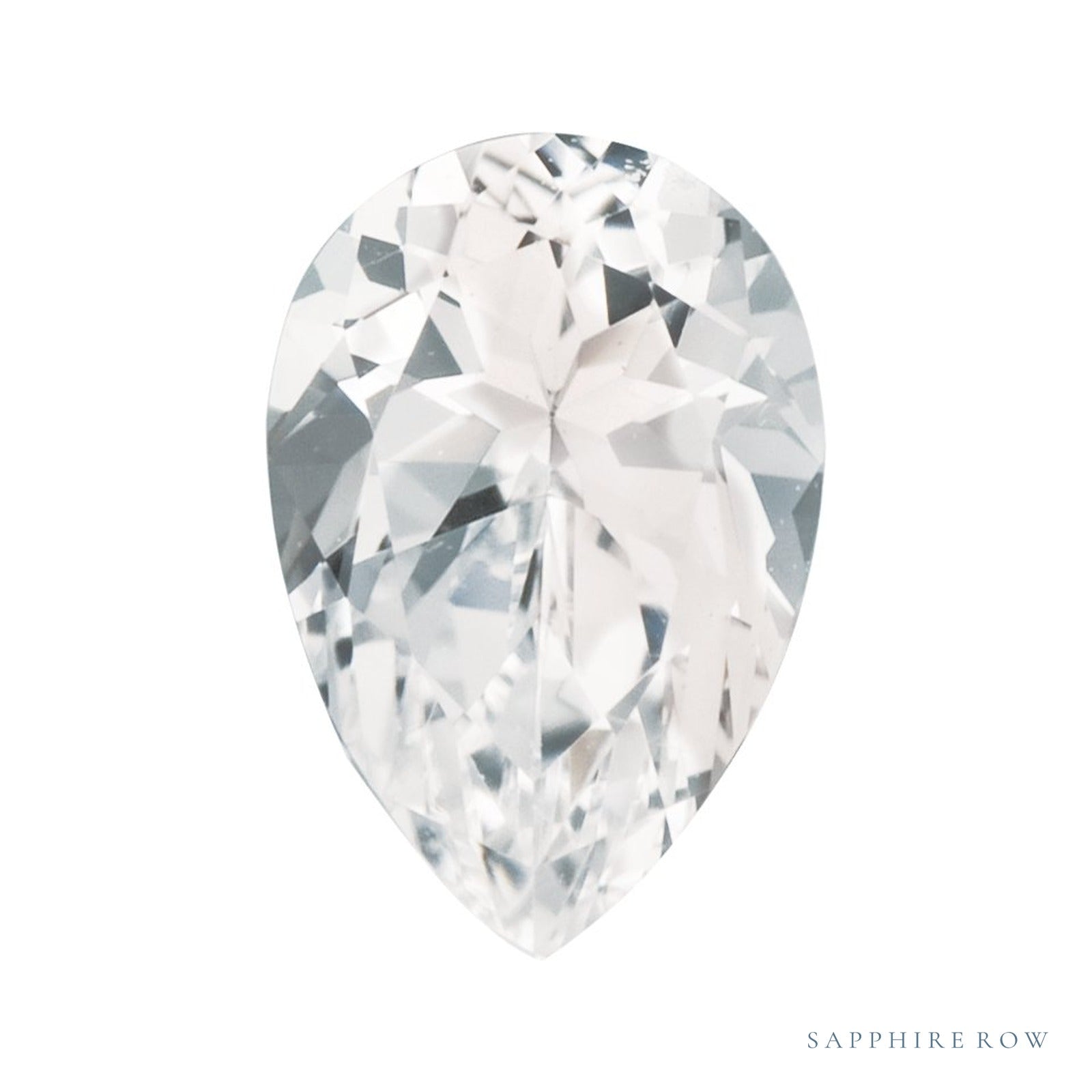10x7 mm natural white topaz, pear cut | Sapphire Row · cut4