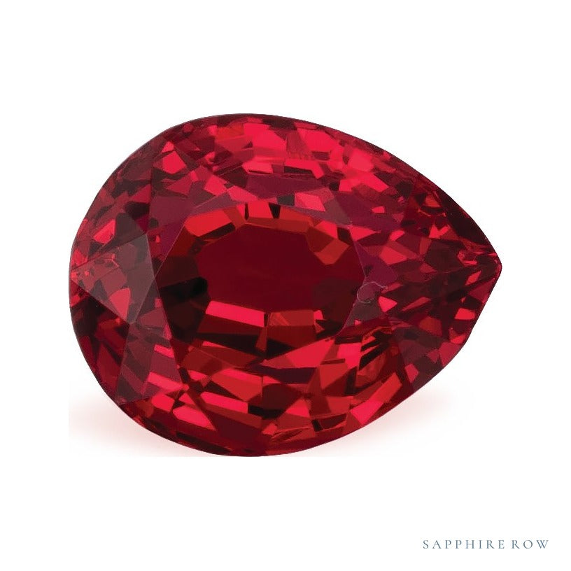 2.07 ct natural red spinel from Tanzania, pear cut | Sapphire Row · cut7