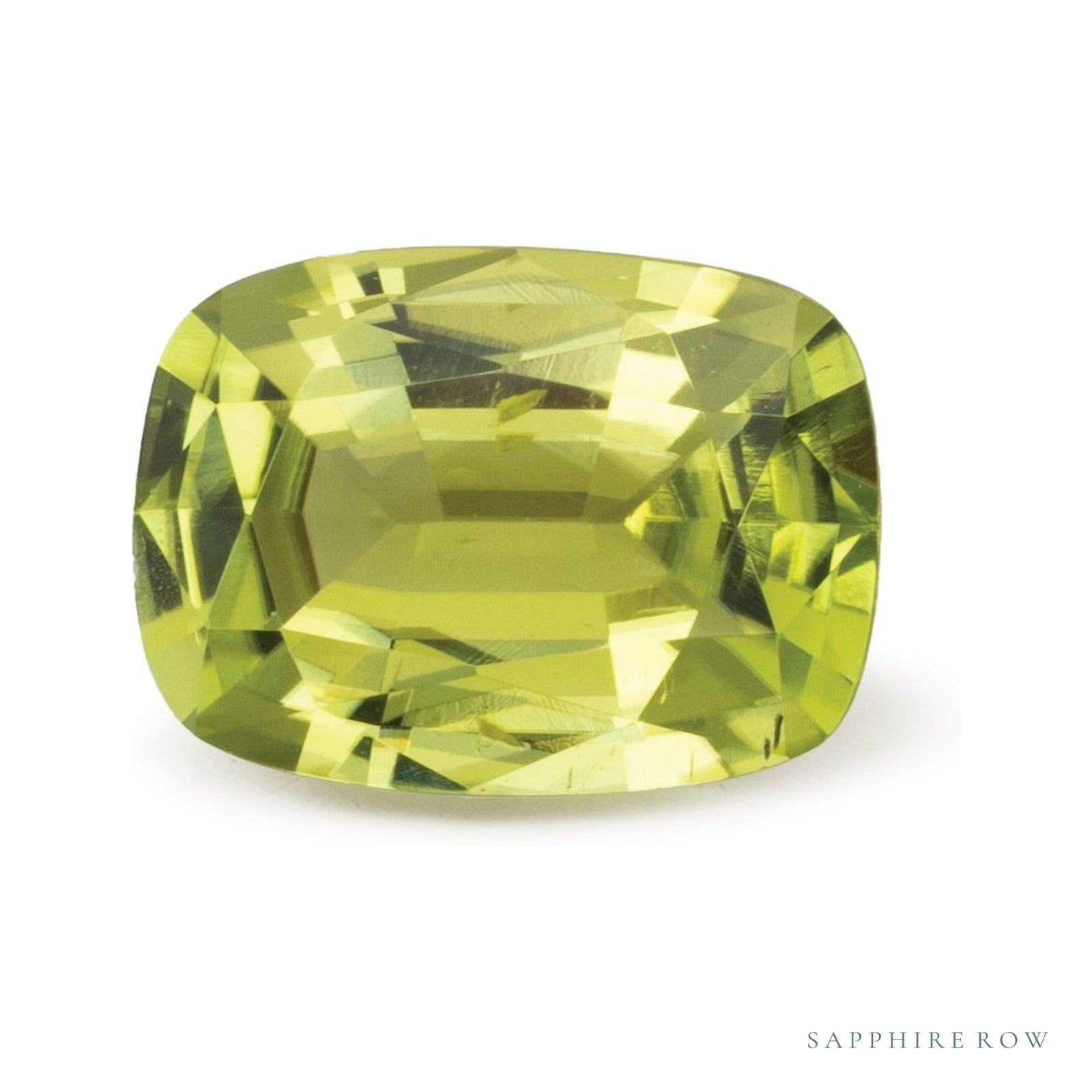 2.06 ct natural green peridot from Afghanistan, antique cushion cut | Sapphire Row · cut4