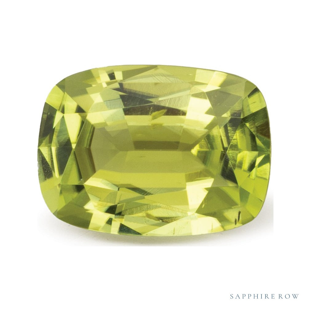 2.06 ct natural green peridot from Afghanistan, antique cushion cut | Sapphire Row · cut7