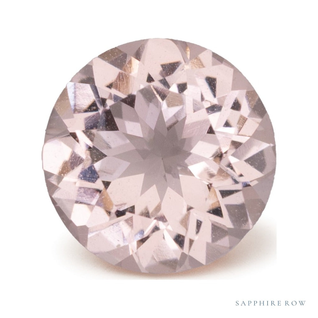 2.05 ct natural pink morganite from Madagascar, round cut | Sapphire Row · cut7