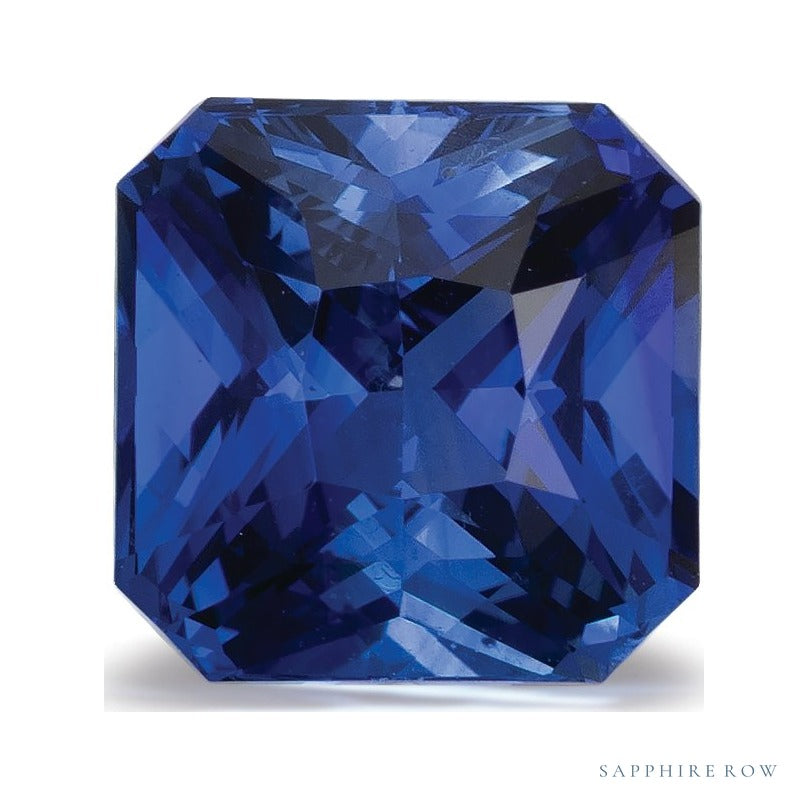 2.05 ct natural blue sapphire from Sri Lanka, radiant cut | Sapphire Row · cut7