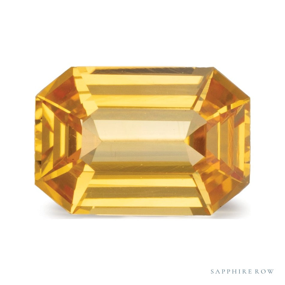 2.04 ct natural yellow sapphire from Sri Lanka, emerald cut | Sapphire Row · cut7