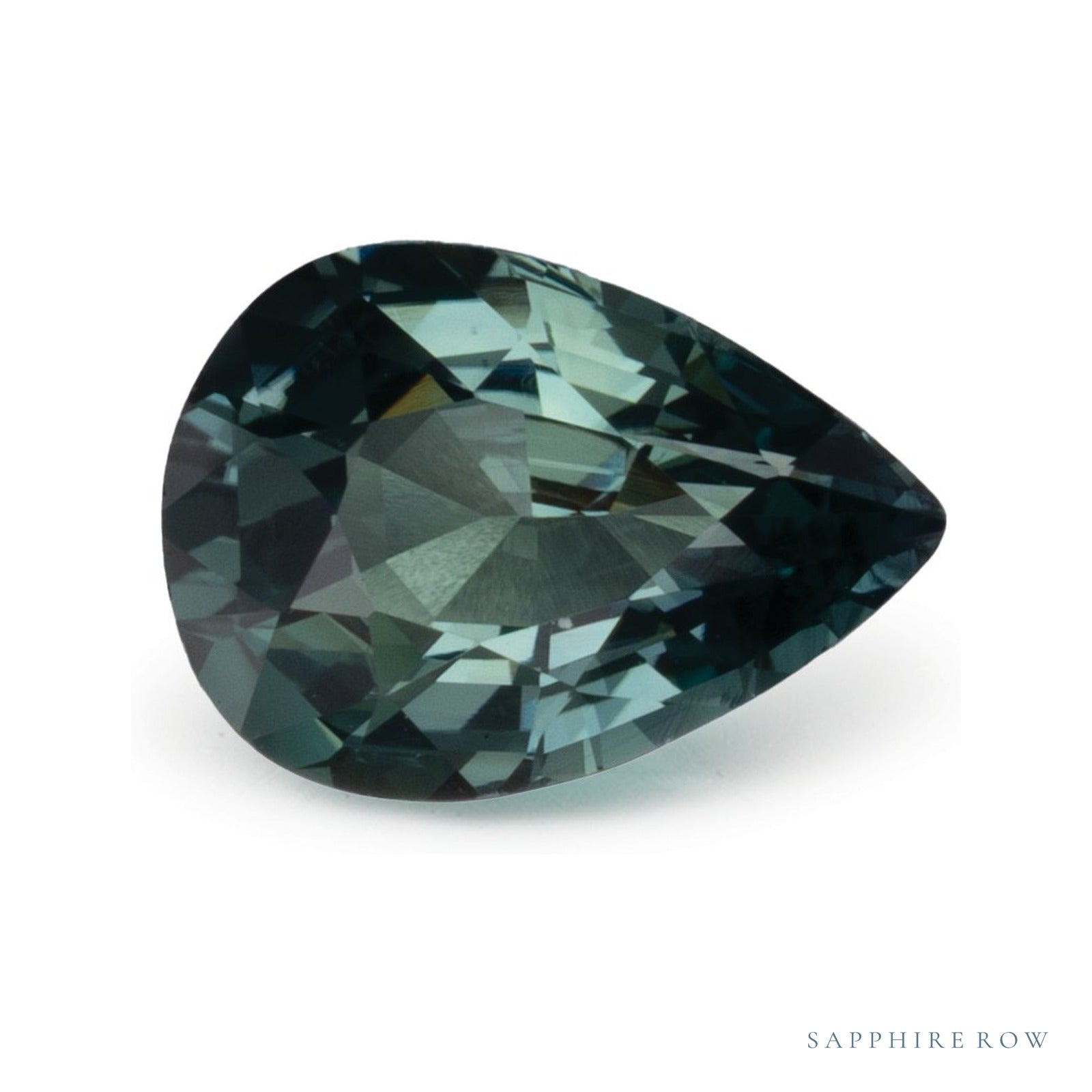 2.04 ct natural teal sapphire from Madagascar, pear cut | Sapphire Row · cut4