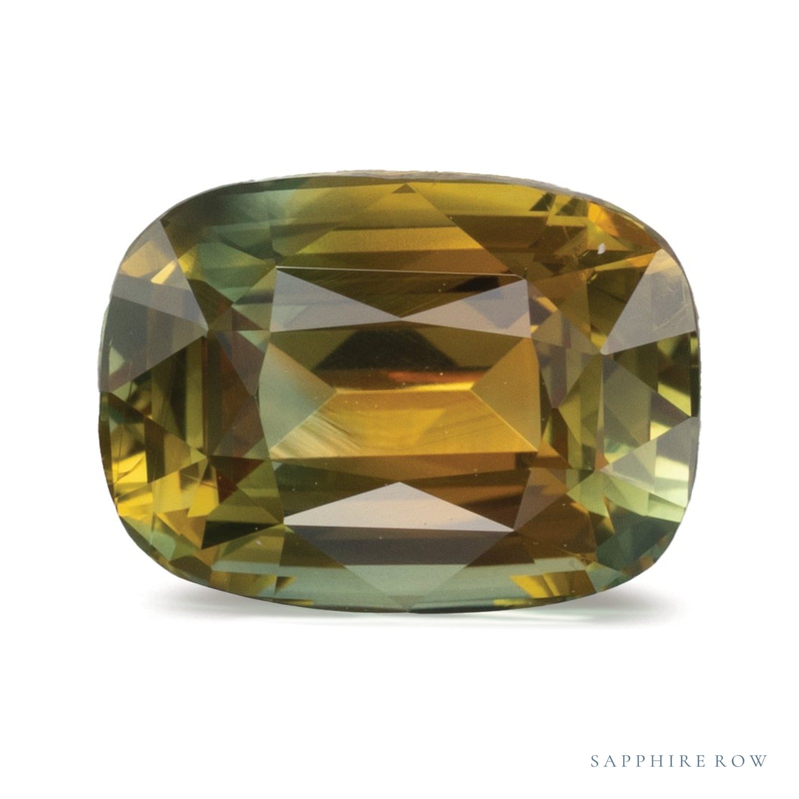 2.04 ct natural bicolor sapphire from Sri Lanka, antique cushion cut | Sapphire Row · cut4