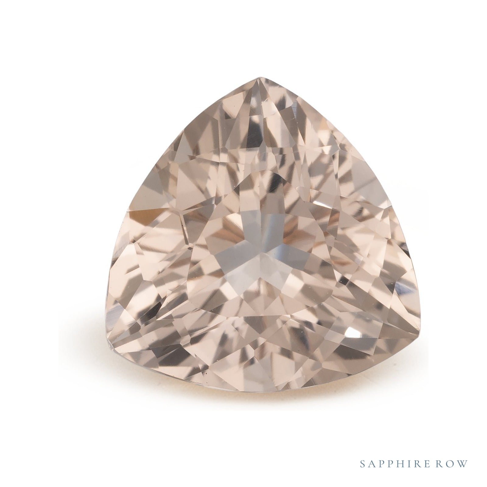 2.04 ct natural peach morganite from Mozambique, trillion cut | Sapphire Row · cut4