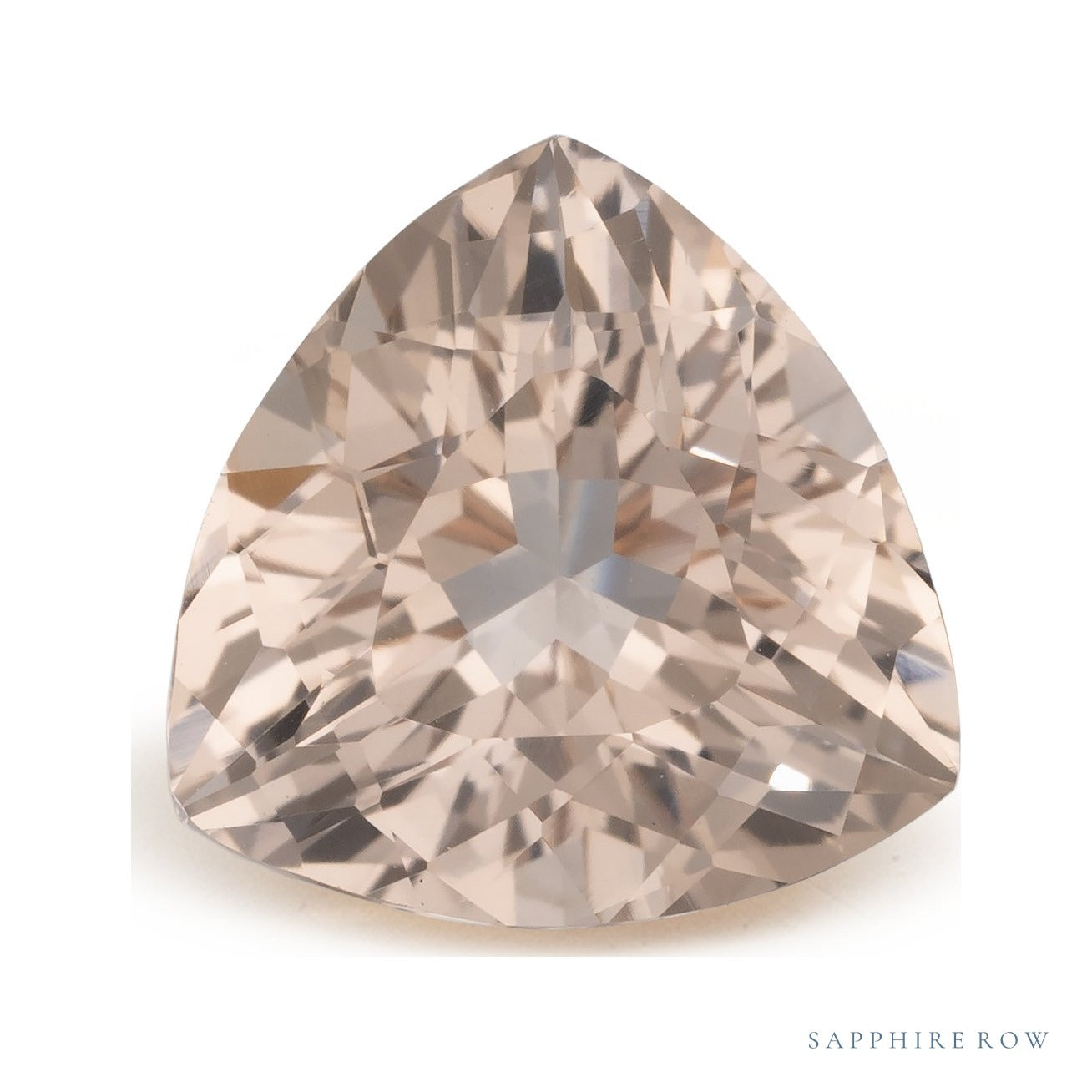 2.04 ct natural peach morganite from Mozambique, trillion cut | Sapphire Row · cut7