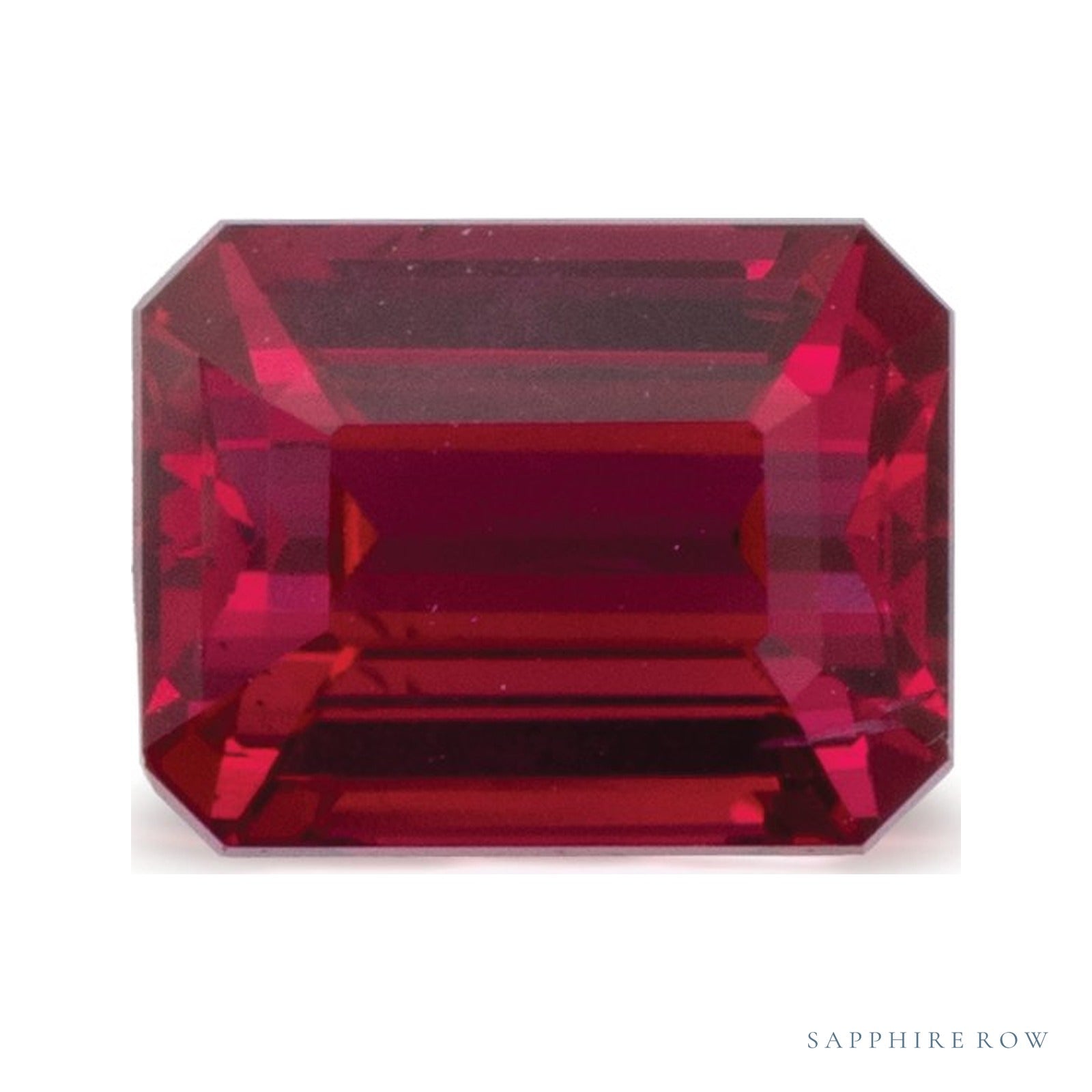 2.03 ct natural red ruby from Mozambique, emerald cut | Sapphire Row · cut4