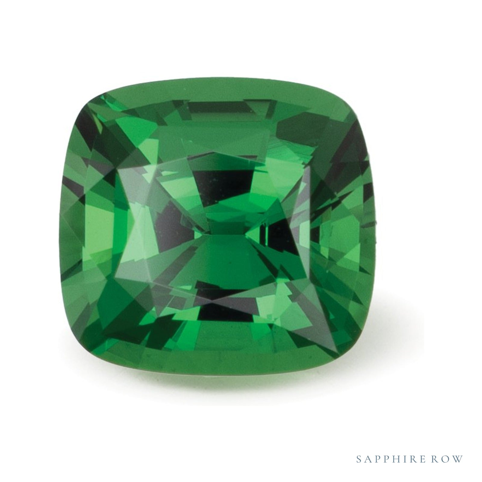2.03 ct natural green tsavorite garnet from Tanzania, cushion cut | Sapphire Row · cut4