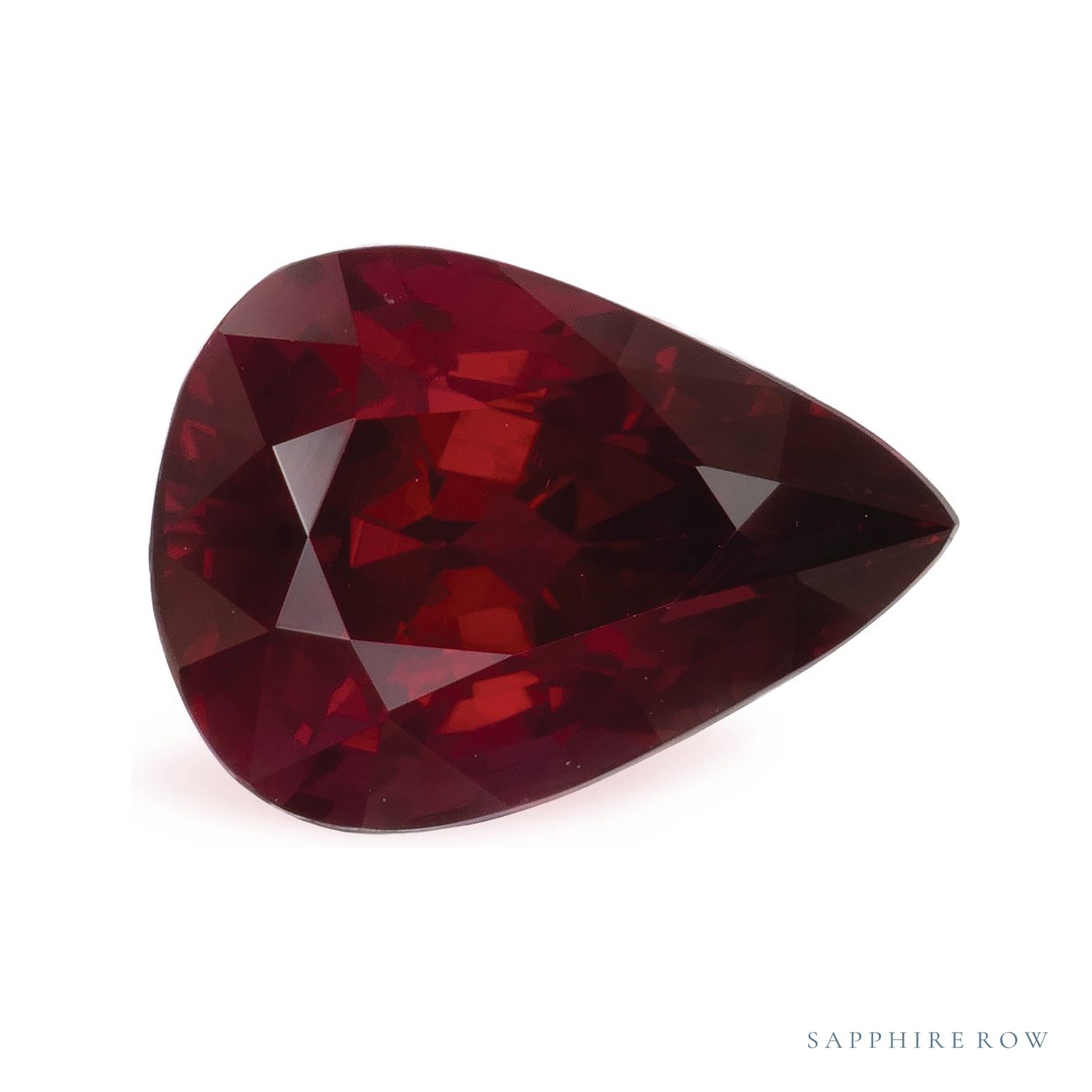 2.02 ct natural red ruby from Mozambique, pear cut | Sapphire Row · cut4