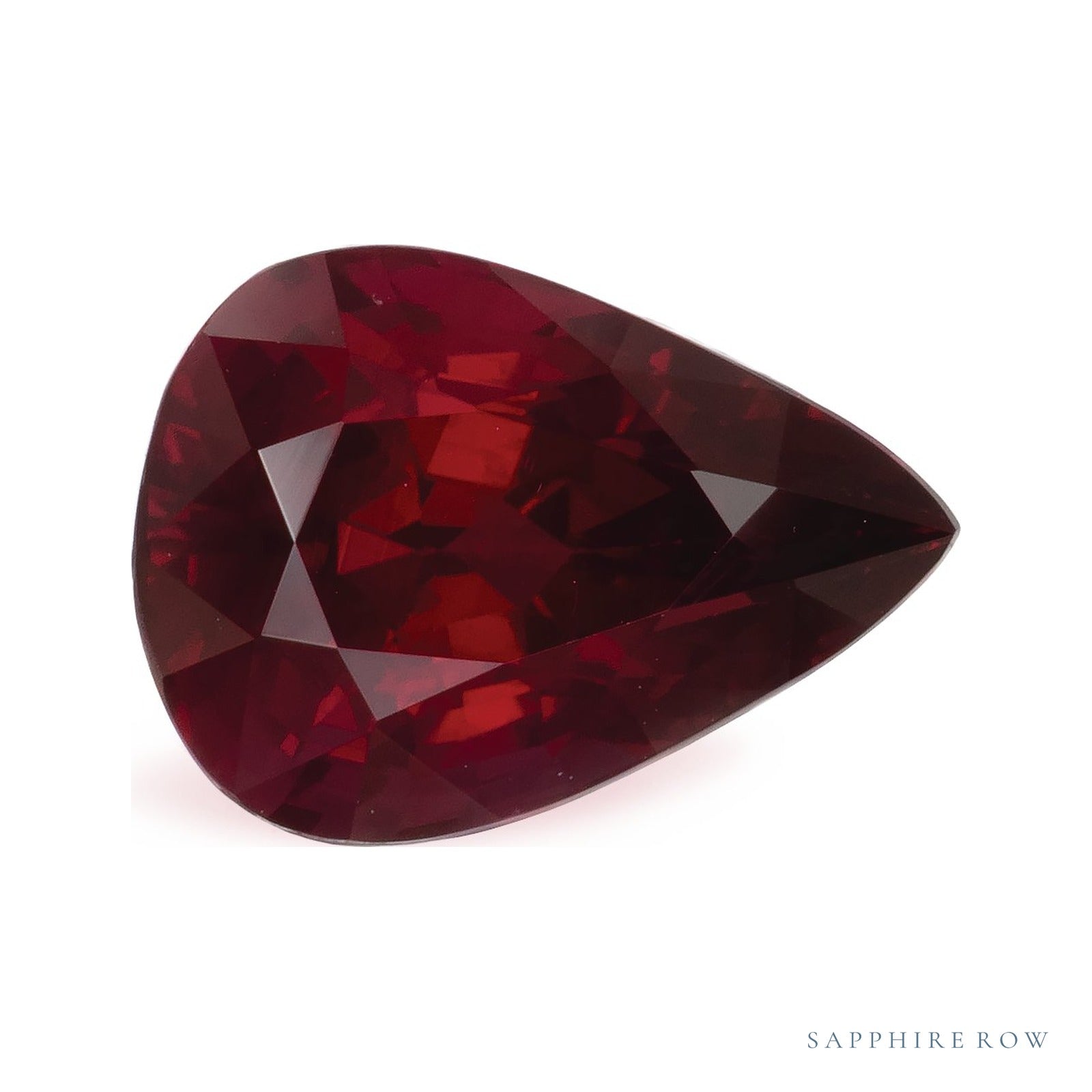 2.02 ct natural red ruby from Mozambique, pear cut | Sapphire Row · cut4