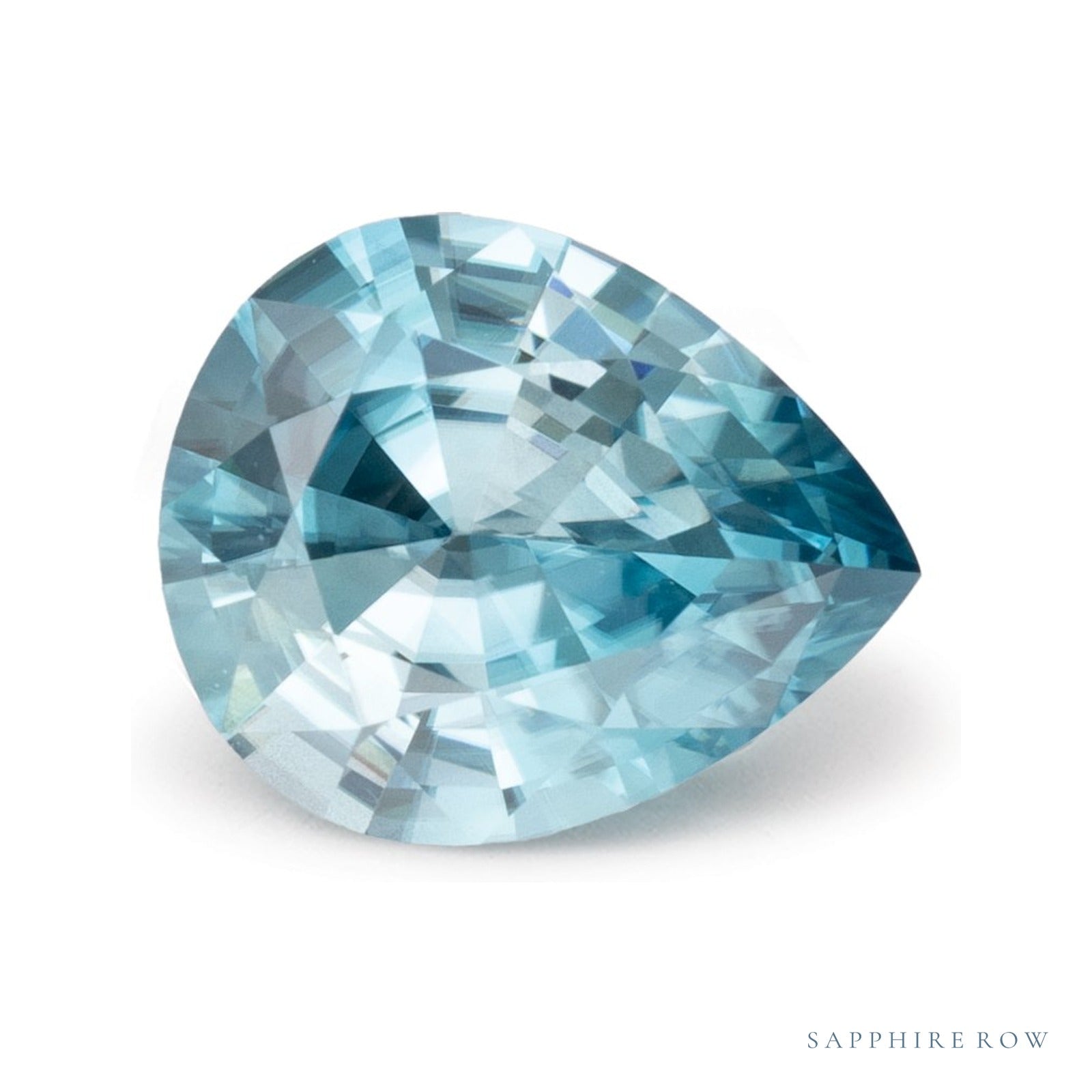 2.01 ct natural blue zircon from Cambodia, pear cut | Sapphire Row · cut4