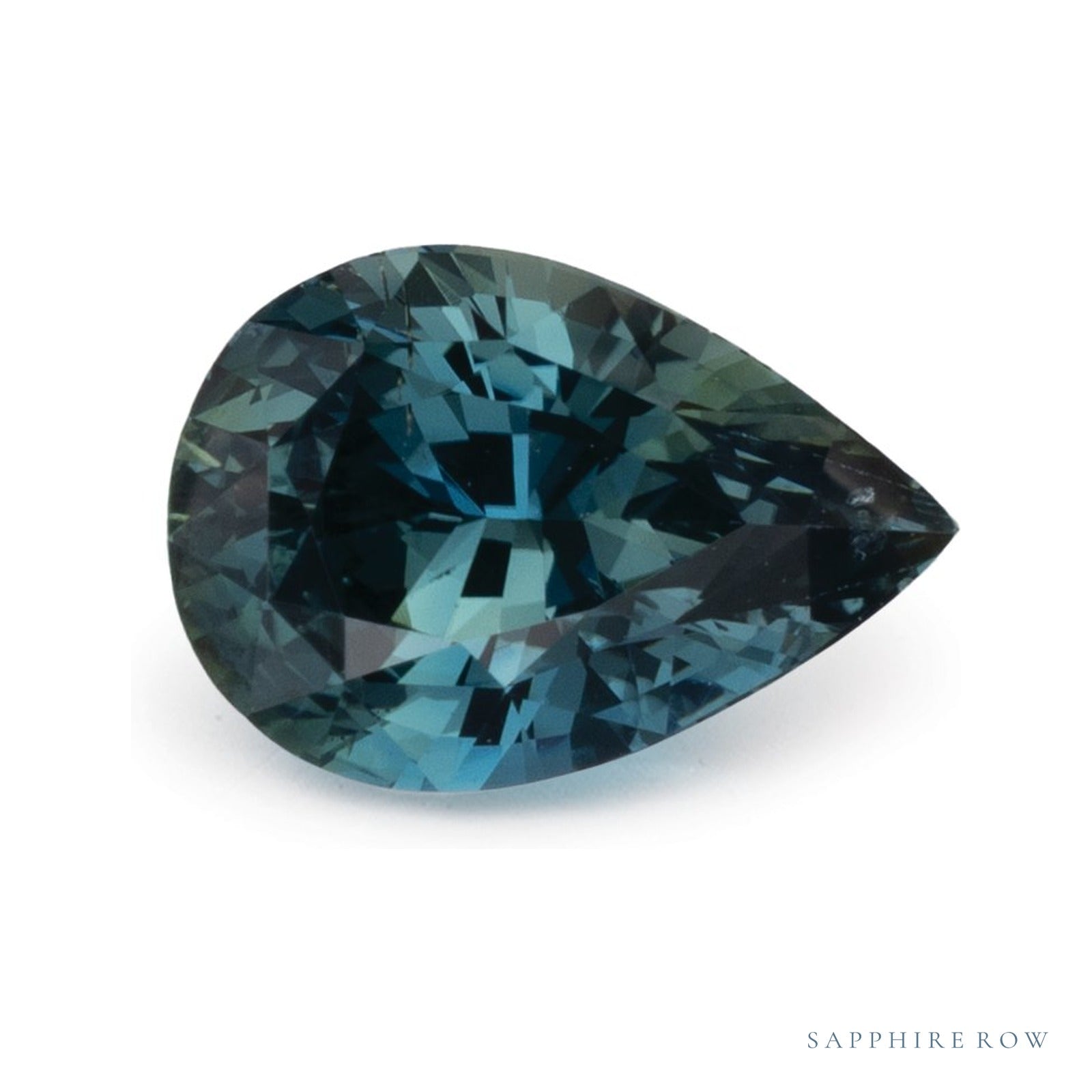 2.01 ct natural teal sapphire from Madagascar, pear cut | Sapphire Row · cut4