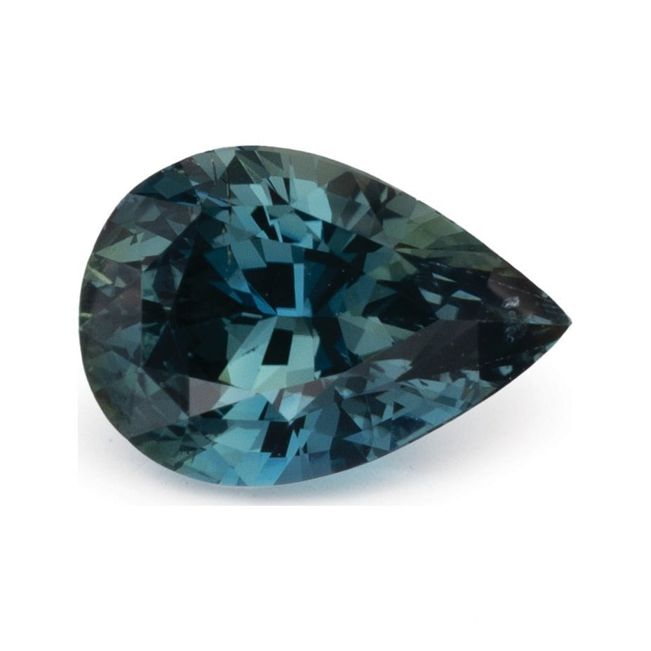 2.01 ct natural teal sapphire from Madagascar, pear cut | Sapphire Row · cut7