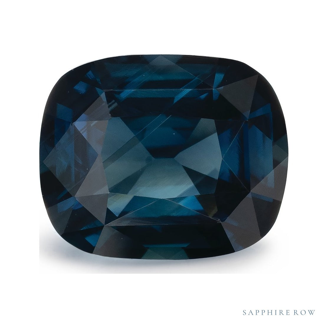 2.01 ct natural teal sapphire from Sri Lanka, antique cushion cut | Sapphire Row · cut6