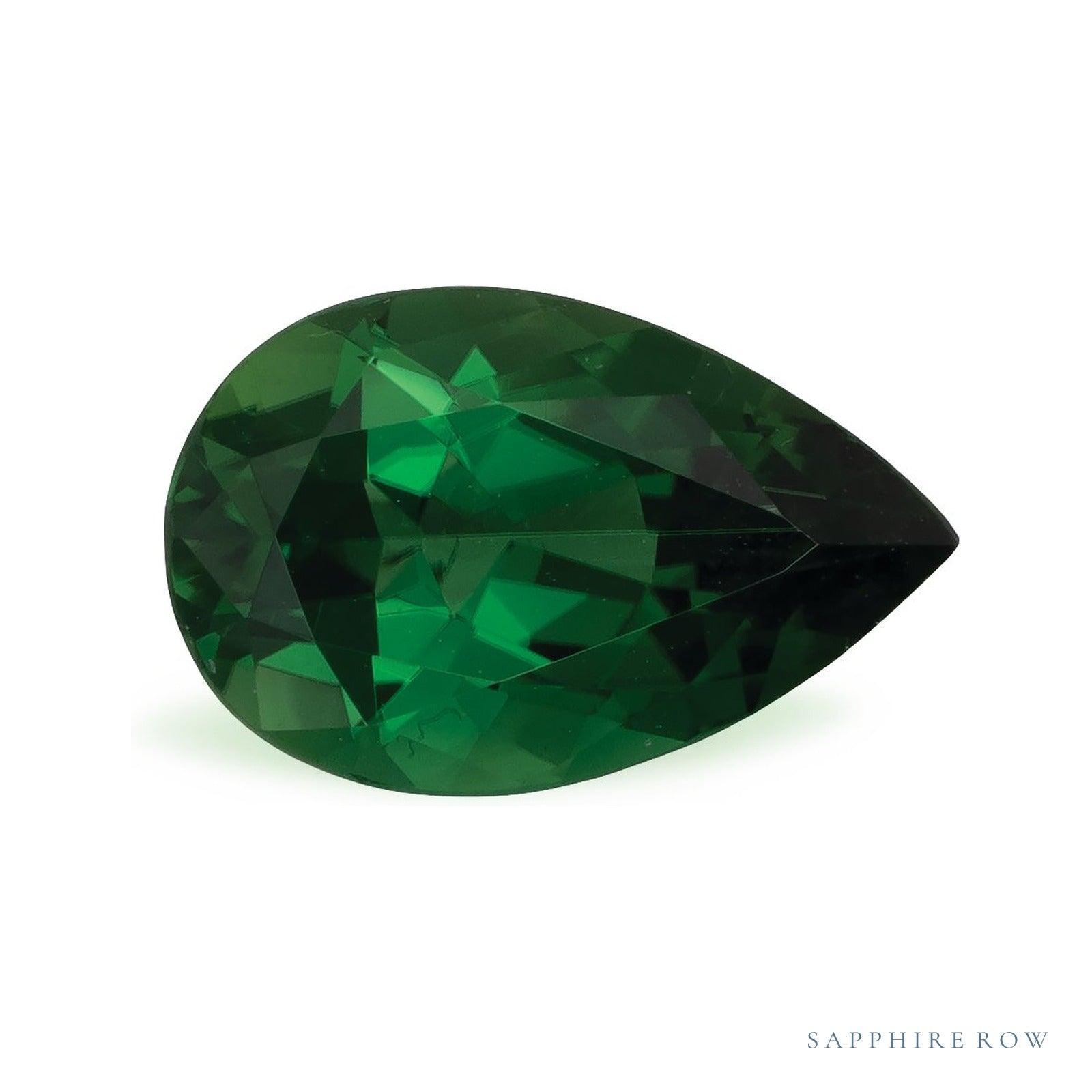 2.01 ct natural green tourmaline from Tanzania, pear cut | Sapphire Row · cut4
