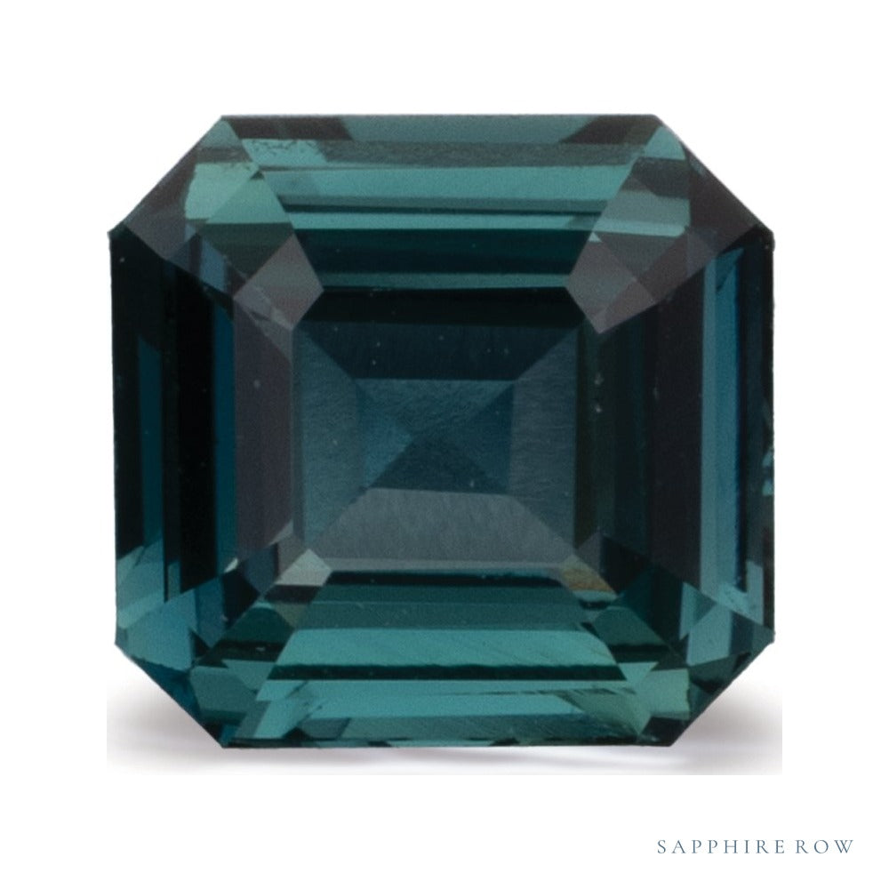 2.01 ct natural teal sapphire from Madagascar, asscher cut | Sapphire Row · cut7