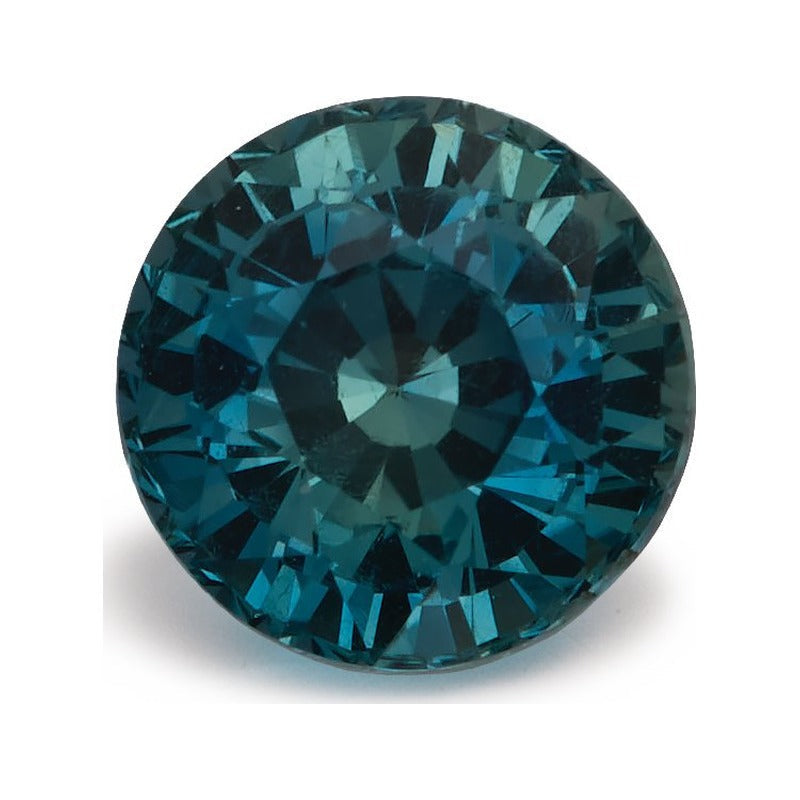 2.00 ct natural teal sapphire from Tanzania, round cut | Sapphire Row · cut7