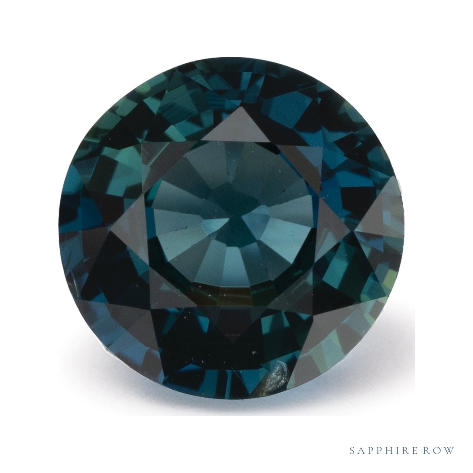 2.00 ct natural teal sapphire from Tanzania, round cut | Sapphire Row · cut4