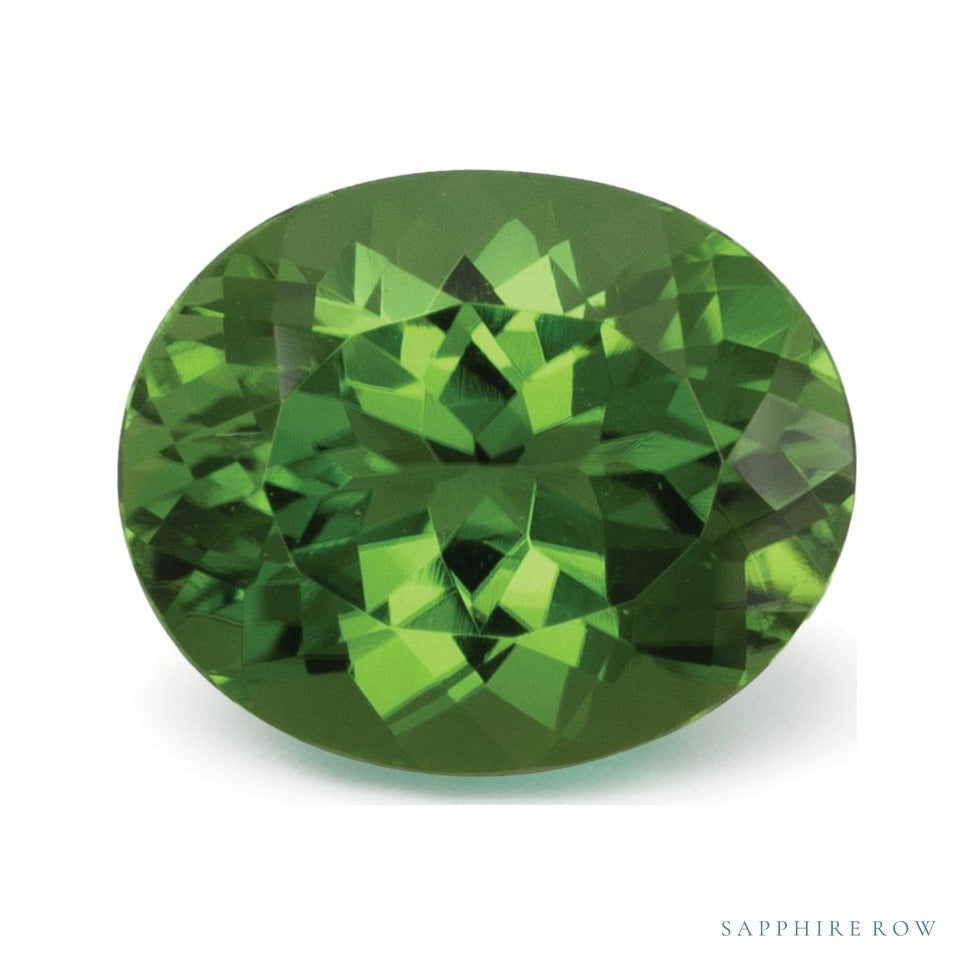 1.97 ct natural green tourmaline from Mozambique, oval cut | Sapphire Row · cut4 · cut5