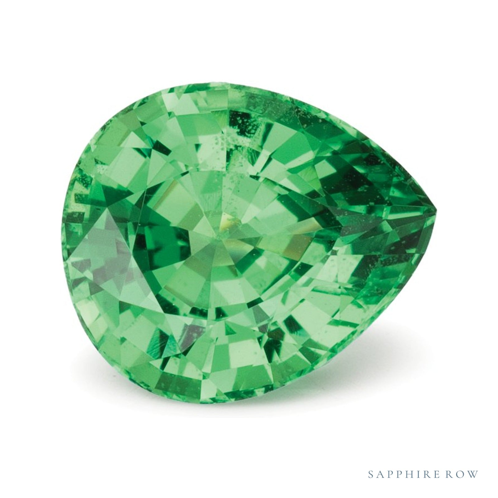 1.97 ct natural green tsavorite garnet from Tanzania, pear cut | Sapphire Row · cut4