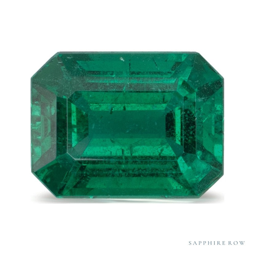 1.95 ct natural green emerald from Zambia, emerald cut | Sapphire Row · cut6