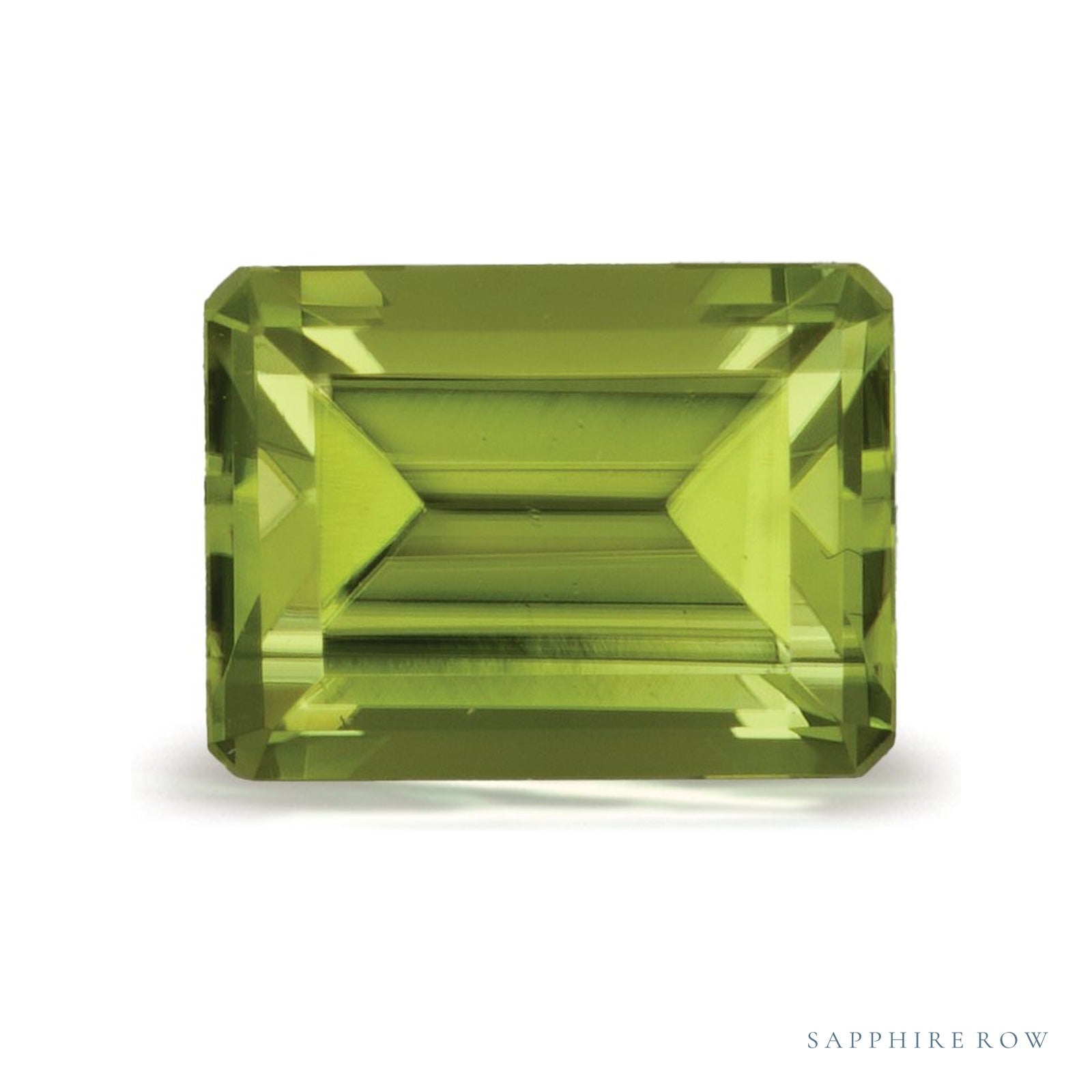 1.93 ct natural green peridot from Pakistan, emerald cut | Sapphire Row · cut4