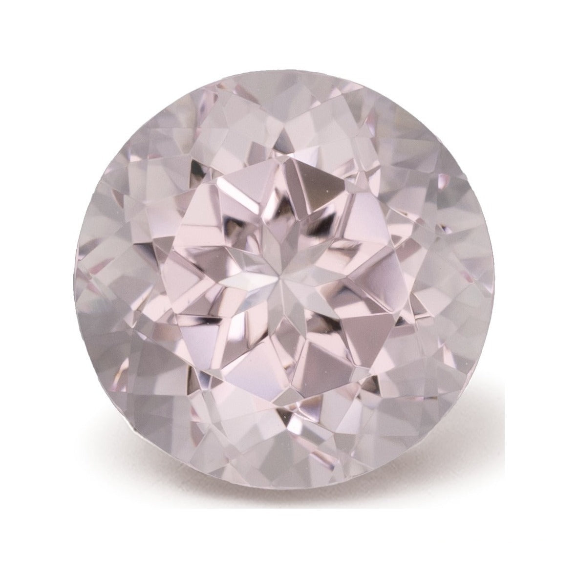 1.91 ct natural pink morganite from Mozambique, round cut | Sapphire Row · cut7
