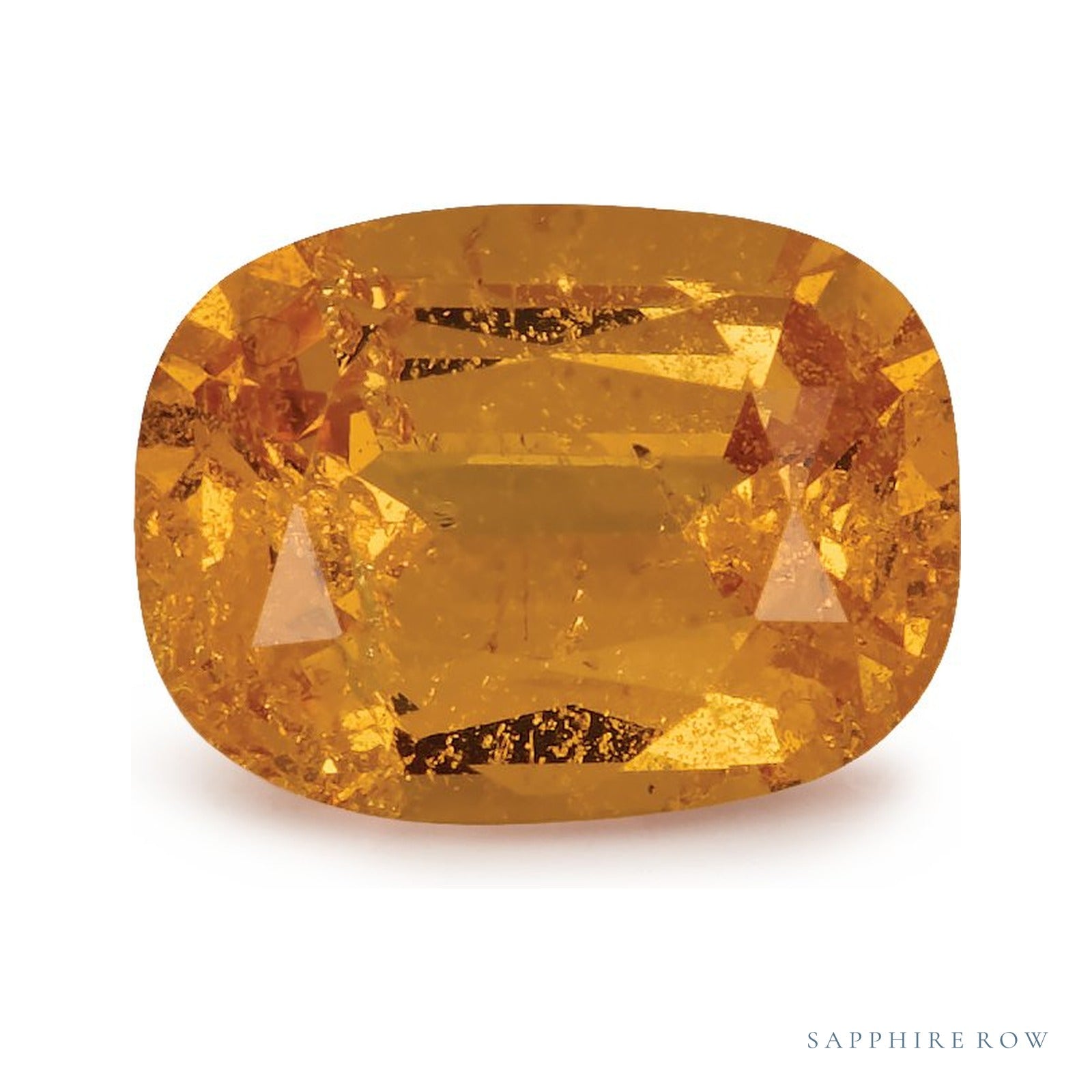 1.91 ct natural orange spessartite garnet from Tanzania, antique cushion cut | Sapphire Row · cut4