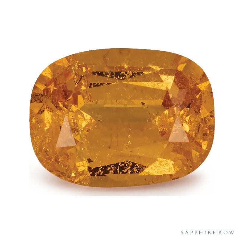 1.91 ct natural orange spessartite garnet from Tanzania, antique cushion cut | Sapphire Row · cut6